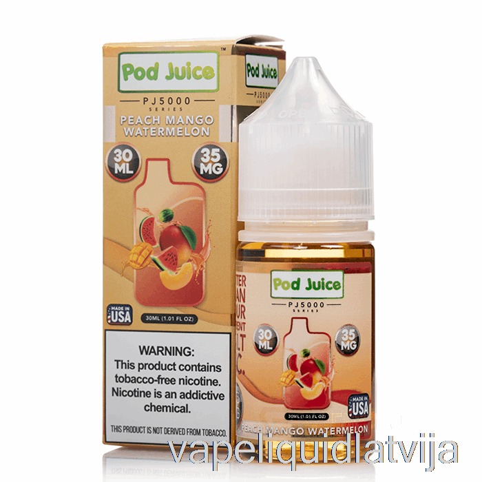 Persiku Mango Arbūzs - Pāksts Sula Pj5000 - 30ml 35mg Vape šķidrums